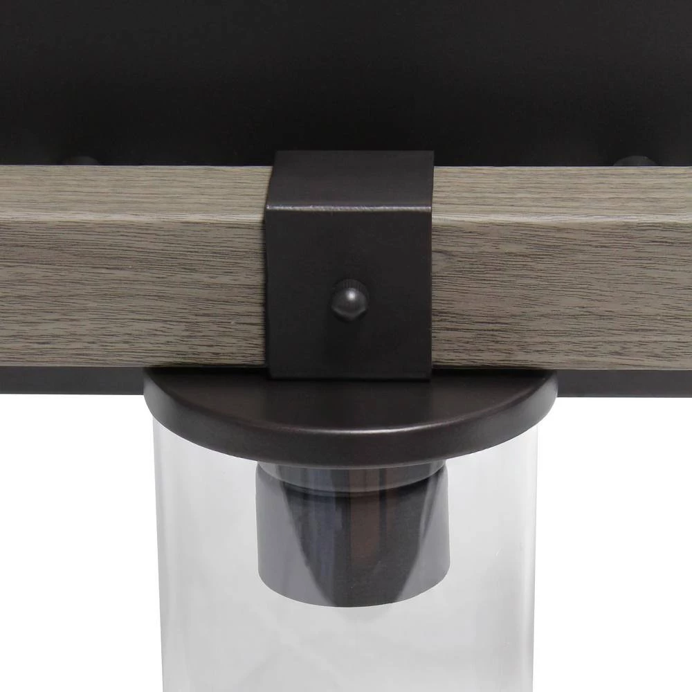 3-Light Gray Industrial Rustic Lantern Restored Wood Look Bath Vanity Light by Elegant Designs 6 3-Light Gray Industrial Rustic Lantern Restored Wood Look Bath Vanity Light by Elegant Designs - Image 6