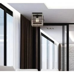 11 in. 1-Light Light Wood Finish Square Flush Mount by JAZAVA 11 11 in. 1-Light Light Wood Finish Square Flush Mount by JAZAVA -JAZAVA Sales Store light wood jazava flush mount lights hd10061dm 31 1000