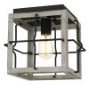 11 in. 1-Light ‎‎Light Wood Finish Square Flush Mount by JAZAVA
