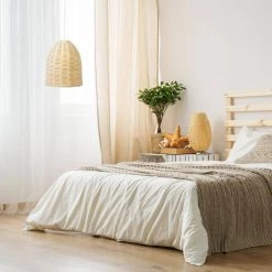 12 in. 1-Light Natural Elongated Coastal Dome Rattan Downlight Pendant by Elegant Designs -JAZAVA Sales Store natural elegant designs chandeliers pt1007 nat fa 1000