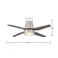 Hugh 52 in. Integrated LED Indoor Nickel Ceiling Fan by GLUCKSTEINELEMENTS -JAZAVA Sales Store nickel glucksteinelements ceiling fans with lights 38710 hbcg 4f 1000