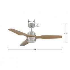 Denver 48 in. Integrated LED Indoor Nickel Ceiling Fan with Remote by GLUCKSTEINELEMENTS -JAZAVA Sales Store nickel glucksteinelements ceiling fans with lights 38711 hbc 4f 1000