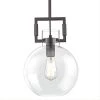 1-Light Globe Oil-Rubbed Bronze Glass Shade Pendant by JAZAVA