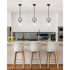 1-Light Oil-Rubbed Bronze Standard Pendant With Clear Shade by JAZAVA -JAZAVA Sales Store oil rubbed bronze jazava chandeliers hd5hzg21 m1ldm 44 1000