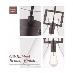 1-Light Oil-Rubbed Bronze Standard Pendant With Clear Shade by JAZAVA -JAZAVA Sales Store oil rubbed bronze jazava chandeliers hd5hzg21 m1ldm 4f 1000