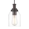 1-Light Oil Rubbed Bronze Finish Pendant Light with Clear Glass Shade by JAZAVA