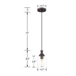 1-Light Oil Rubbed Bronze Finish Pendant Light with Clear Glass Shade by JAZAVA -JAZAVA Sales Store oil rubbed bronze jazava chandeliers hdzg33m1l orbdm fa 1000