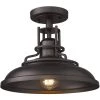 12 in.1-Light Oil Rubbed Bronze Finish With Metal Glass Semi-Flush Mount Light by JAZAVA