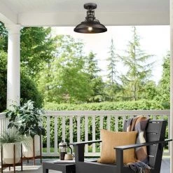 12 in.1-Light Oil Rubbed Bronze Finish With Metal Glass Semi-Flush Mount Light by JAZAVA -JAZAVA Sales Store oil rubbed bronze jazava flush mount lights hd4fy15 f orbdm fa 1000