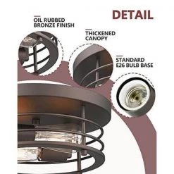 11.8 in. 2-Light Oil-Rubbed Bronze Flush Mount by JAZAVA -JAZAVA Sales Store oil rubbed bronze jazava flush mount lights hd5hy40f orbdm 4f 1000