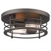 11.8 in. 2-Light Oil-Rubbed Bronze Flush Mount by JAZAVA