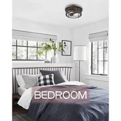 11.8 in. 2-Light Oil-Rubbed Bronze Flush Mount by JAZAVA -JAZAVA Sales Store oil rubbed bronze jazava flush mount lights hd5hy40f orbdm fa 1000