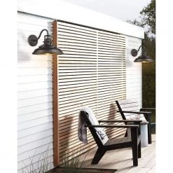 1-Light Oil Rubbed Bronze Gooseneck Hardwired Outdoor Barn Light Sconce by JAZAVA -JAZAVA Sales Store oil rubbed bronze jazava outdoor sconces hd4fy15 1wdm 4f 1000