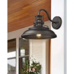 1-Light Oil Rubbed Bronze Gooseneck Hardwired Outdoor Barn Light Sconce by JAZAVA -JAZAVA Sales Store oil rubbed bronze jazava outdoor sconces hd4fy15 1wdm c3 1000