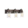 22 in. 3-Light Oil Rubbed Bronze Finish Vanity Light with Clear Glass Shade by JAZAVA