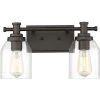 15 in. 2-Light Oil Rubbed Bronze Vanity Light with Clear Glass Shade by JAZAVA