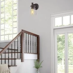 Oil Rubbed Bronze Finish with Clear Shade Vanity Sconces Lights by JAZAVA -JAZAVA Sales Store oil rubbed bronze jazava vanity lighting hdzg33b orbdm 1f 1000