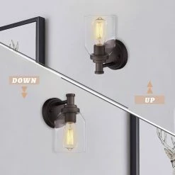 Oil Rubbed Bronze Finish with Clear Shade Vanity Sconces Lights by JAZAVA -JAZAVA Sales Store oil rubbed bronze jazava vanity lighting hdzg33b orbdm 4f 1000