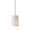 Dorset 1-Light Polished Nickel Pendant with White Linen Shade by GLUCKSTEINELEMENTS