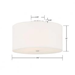 Dorset 3-Light Polished Nickel Semi Flush Mount with White Linen Shade by GLUCKSTEINELEMENTS -JAZAVA Sales Store polished nickel glucksteinelements flush mount lights 38700 hbc 1f 1000