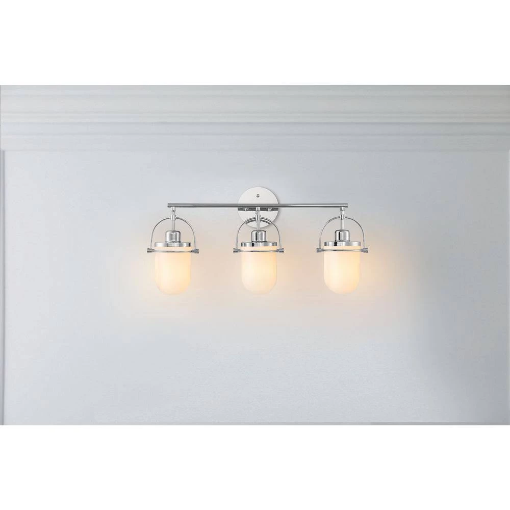 Lowell 24.5 in. 3-Light Polished Nickel Vanity Light by GLUCKSTEINELEMENTS 2 Lowell 24.5 in. 3-Light Polished Nickel Vanity Light by GLUCKSTEINELEMENTS - Image 2