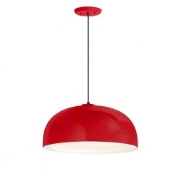 Dome 16 in. Shade 1-Light Red Finish Pendant by Troy RLM