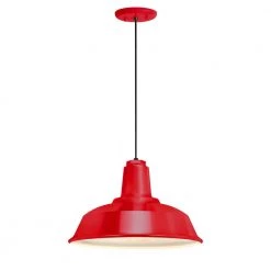 Heavy Duty 16 in. Shade 1-Light Red Finish Pendant by Troy RLM