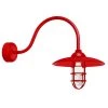 Retro Industrial 23 in. Arm 1-Light Red Clear Glass Lens Outdoor Wall Mount Sconce by Troy RLM