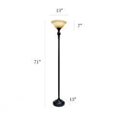 1-Light 71 in. Restoration Bronze Torchiere Floor Lamp with Marbelized Amber Glass Shade by Elegant Designs -JAZAVA Sales Store restoration bronze and amber elegant designs floor lamps lf2001 rbz 44 1000