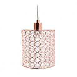 Elipse 1 Light Rose Gold Cylinder Pendant by Elegant Designs