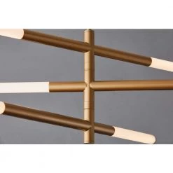 Bristol 28-Watt Integrated LED Sating Gold Articulating Chandelier by GLUCKSTEINELEMENTS -JAZAVA Sales Store satin gold glucksteinelements chandeliers 38696 hbcg 44 1000