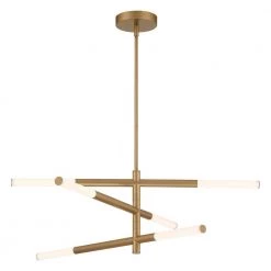 Bristol 28-Watt Integrated LED Sating Gold Articulating Chandelier by GLUCKSTEINELEMENTS