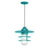 Retro Industrial 10 in. Shade 1-Light Tahitian Teal Finish Pendant by Troy RLM
