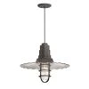 Radial Wave 16 in. Shade 1-Light Textured Bronze Finish Pendant by Troy RLM