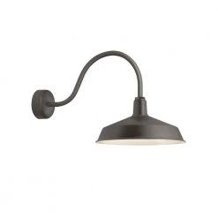 Ezra 1-Light Textured Bronze Outdoor Barn Light Sconce by Troy RLM