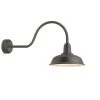 Heavy-Duty 14 in. Shade 30 in. Arm 1-Light Textured Bronze Gloss White Lens Outdoor Wall Mount Sconce by Troy RLM