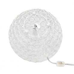 10 in. White Crystal Ball Sequin Table Lamp by Elegant Designs -JAZAVA Sales Store white elegant designs novelty lamps lt1067 wht 44 1000
