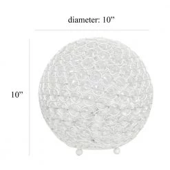 10 in. White Crystal Ball Sequin Table Lamp by Elegant Designs -JAZAVA Sales Store white elegant designs novelty lamps lt1067 wht 4f 1000