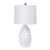 27.25 in. Resin White Table Lamp with Fabric Shade by Elegant Designs