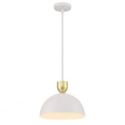 Bryant 1-Light White Shaded Pendant by GLUCKSTEINELEMENTS