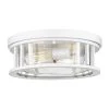 13 in. 2-Light White Flush Mount Ceiling Light with Seeded Glass for Bedroom Kitchen Hallway by JAZAVA