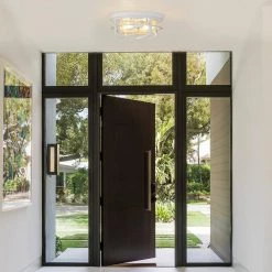 13 in. 2-Light White Flush Mount Ceiling Light with Seeded Glass by JAZAVA -JAZAVA Sales Store white jazava flush mount lights hdzw17 f whdm 1f 1000