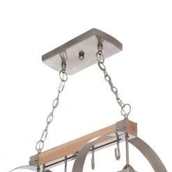 2-Light Brushed Nickel Accents Kitchen Wood Pot Rack with Downlights by Elegant Designs -JAZAVA Sales Store wood and brushed nickel elegant designs chandeliers pr1001 wod 1d 1000